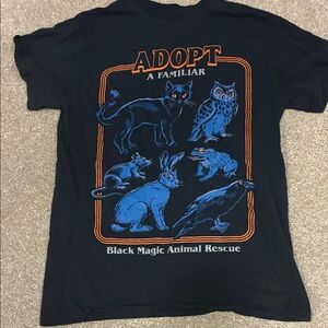 Steven Rhodes Black Graphic Tee with Subtle Tone-on-Tone Logo
